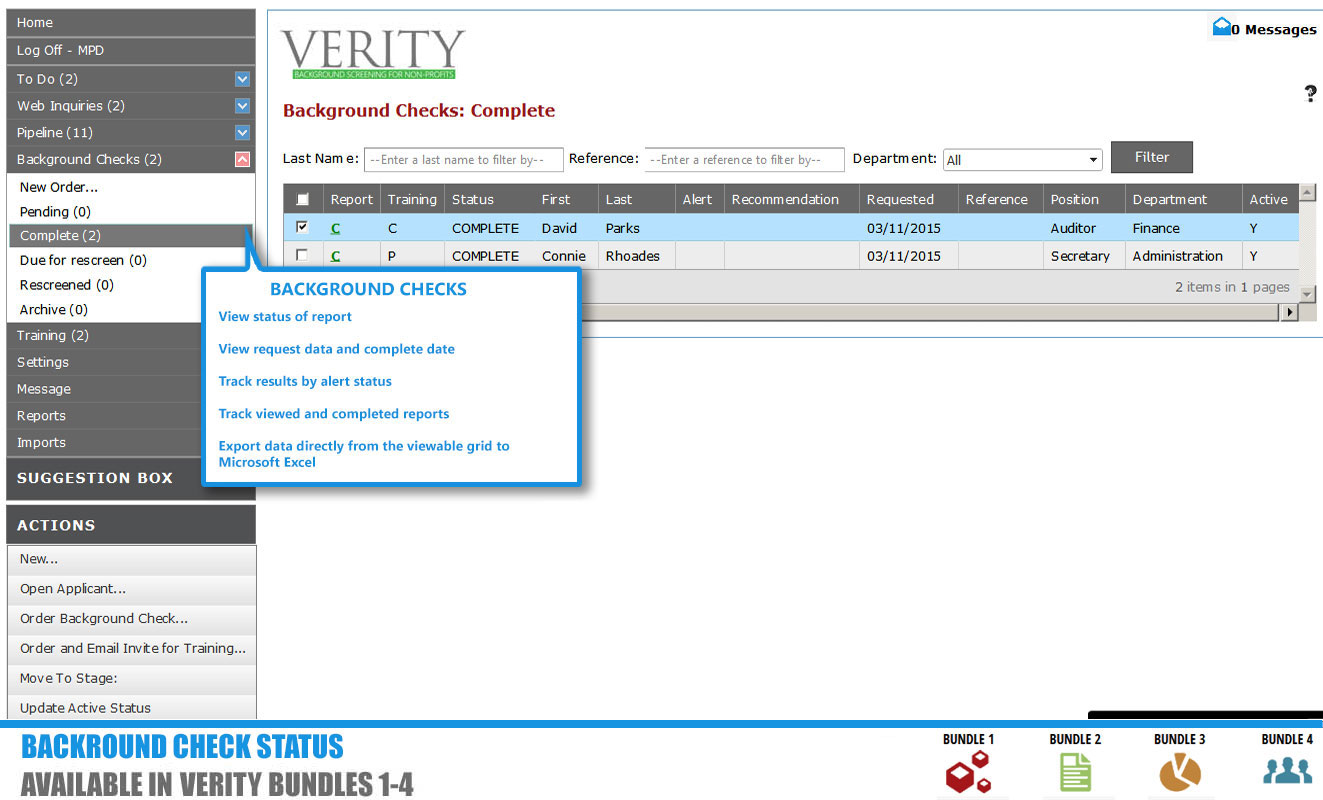 VERITY Bundle Options Protect Youth Sports Coach Background Checks